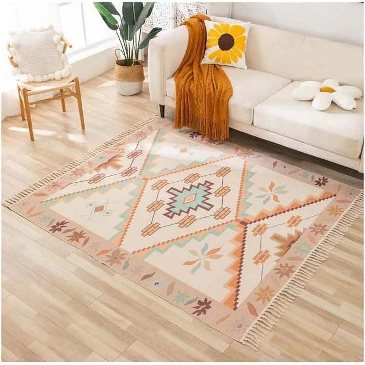 Wyj Hogar - Alfombra Kelim Bohemia De Estilo Etnico 180x200 Cm 01