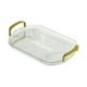 thumbnail image 3 of Bandeja De Servicio Con Asas Doradas Bandeja De Cosméticos Decorativa Para Comidas, Refrigerios Transparente, 3 of 5