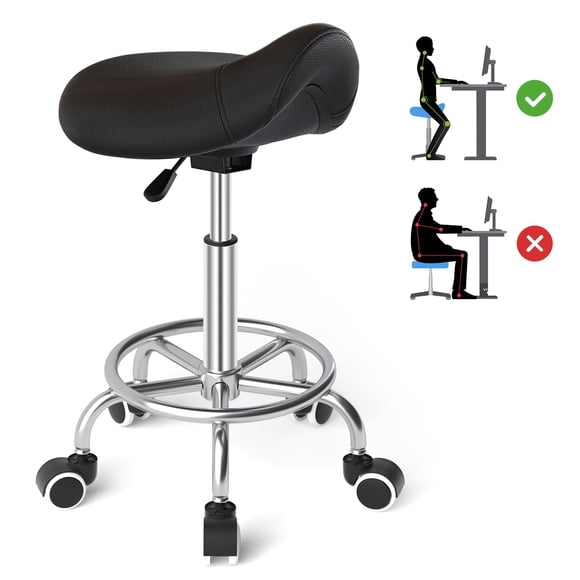 Taburete YEEZEE, ergonómico y cómodo, enrollable, negro