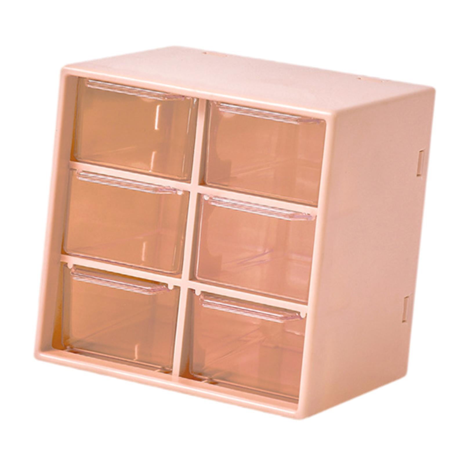 Bothyi - Organizador De Cajones Pequeño Para Escritorio, Organizador De Cuentas Para Joyería, Organizador De Oficina, 6 Cajones, Color Rosa Piel