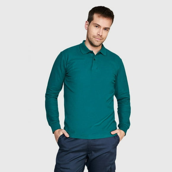 Polera Pique Hombre 80/20 M/L verde oscuro M