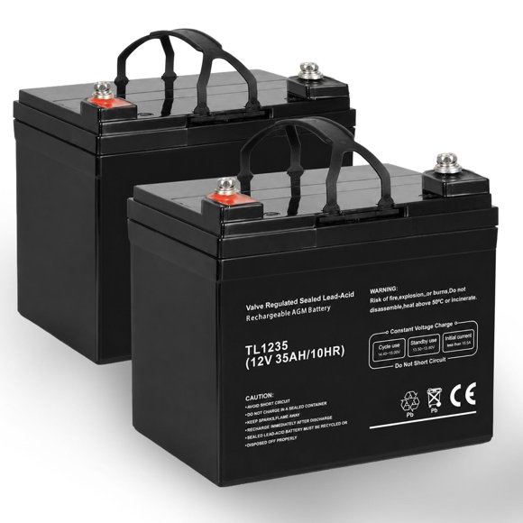 Batería Daakmax 12V 35 Ah AGM, paquete de 2 sin mantenimiento