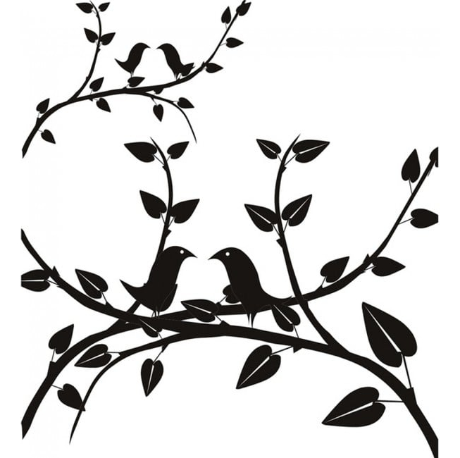 Rienda Libre Graphics - Decomural Bird Branch Floral Trees Ws-18341