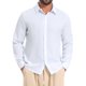 thumbnail image 1 of INSPIRE CHIC Camisa de Hombre de Seersucker a Rayas de Manga Larga con Botones y Textura S Blanca, 1 of 5