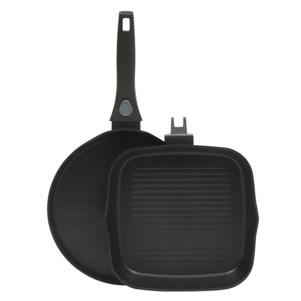 Juego de Sartenes Oster SmartHandle 2 Piezas Antiadherente, con Mango Desmontable, Apto para Horno