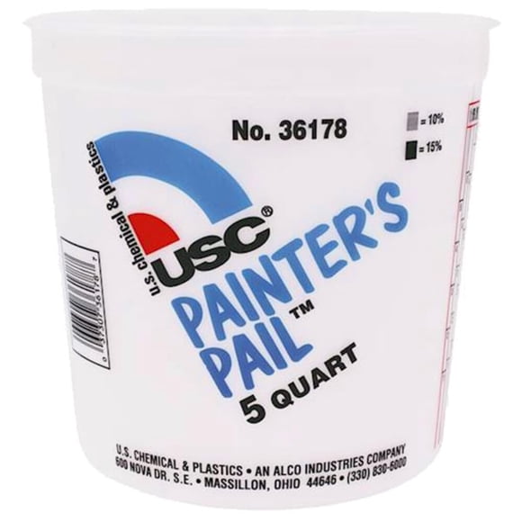 Painter's Pail U.S. Chemical & Plastics, 5 litros, con proporciones de mezcla