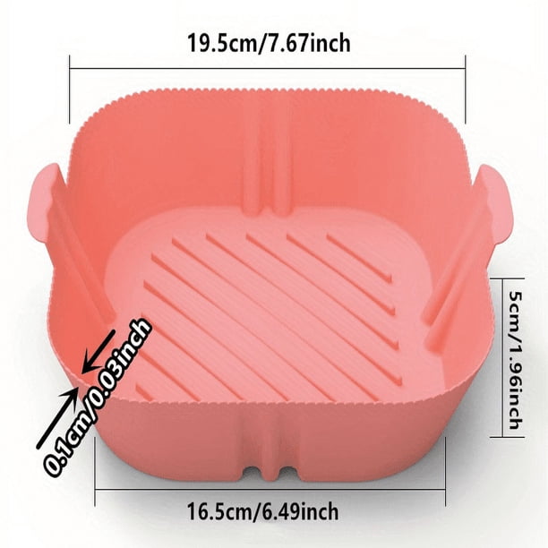 1/2PCS Square Air Fryer Silicone Pot Reusable Air Fryers Liners Oven Baking Tray Home Kitchen Air Fryer Accessories 7.67''x6.49''x1.96''