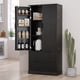 thumbnail image 1 of 72" Modern Fluted Kitchen Pantry Cabinet with 2 Large Drawers & 8-Door Spice Rack, Freestanding Storage Organizer for Bathroom, Dining Room, Office, Entryway, Black, 1 of 3