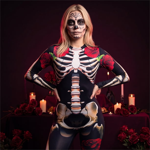 Disfraz Cosplay Catrina Dia de Muertos Esqueleto