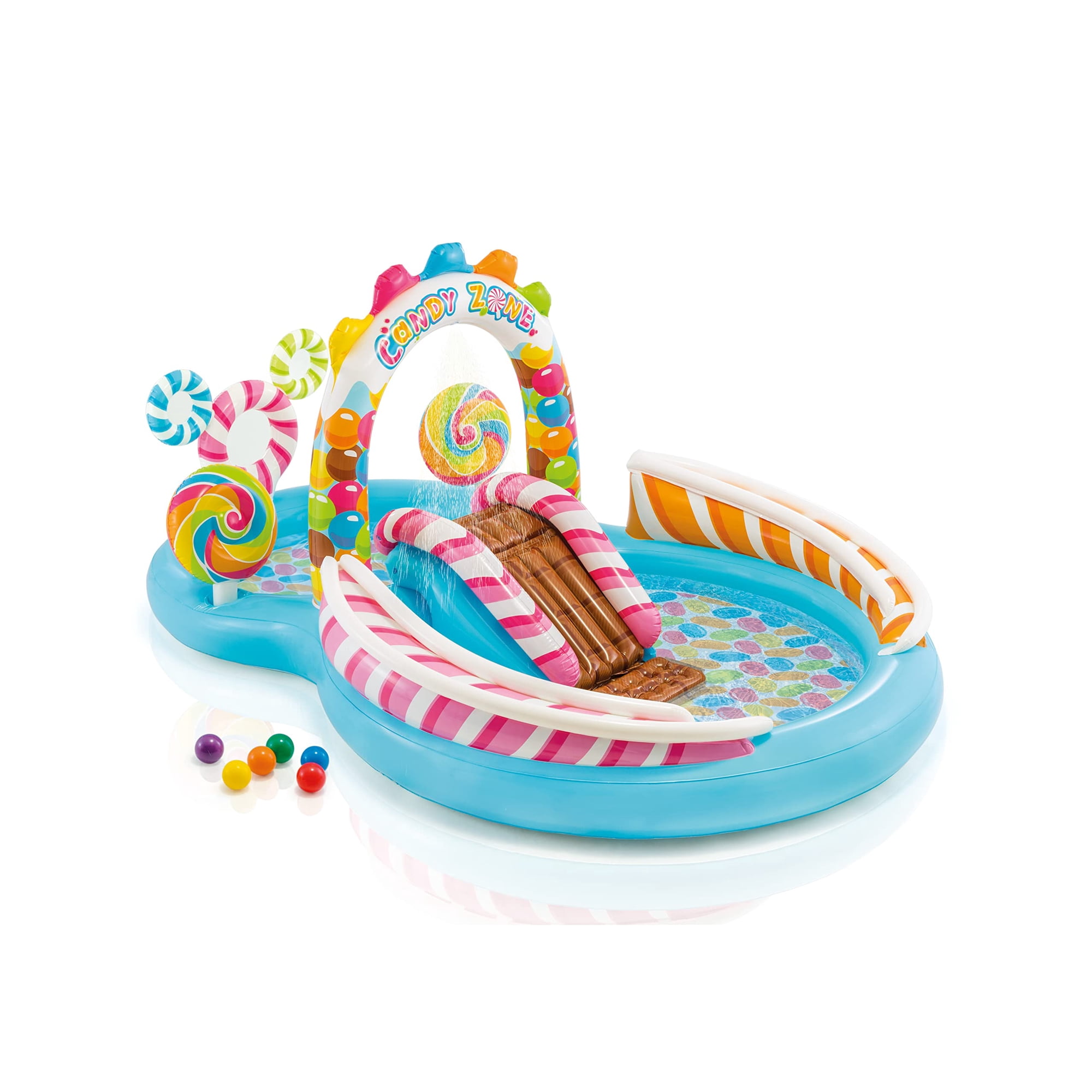 Piscina Inflable Para Niños Intex Candy Zone Con Rociador De Agua
