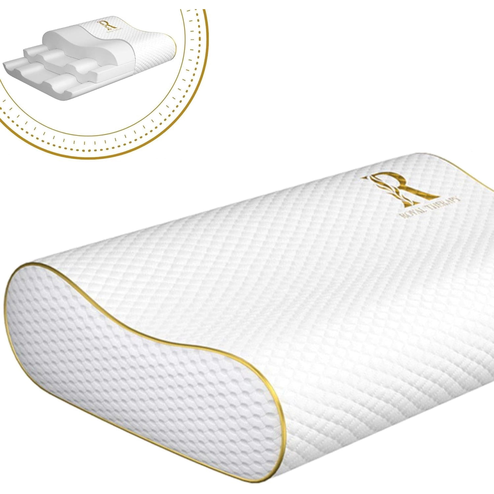 Almohada Viscoelástica Royal Therapy Queen Para Aliviar El Dolor De Cuello