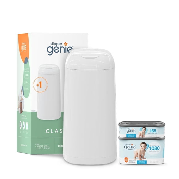 Papelera para Pañales Diaper Genie Classic Push N Lock con Set de Regalo