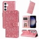 thumbnail image 1 of Funda tipo cartera FOXDOCK para Samsung Galaxy S24 , diseño girasol en relieve, cuero PU, cierre magnético, soporte y tarjetero, 1 of 5