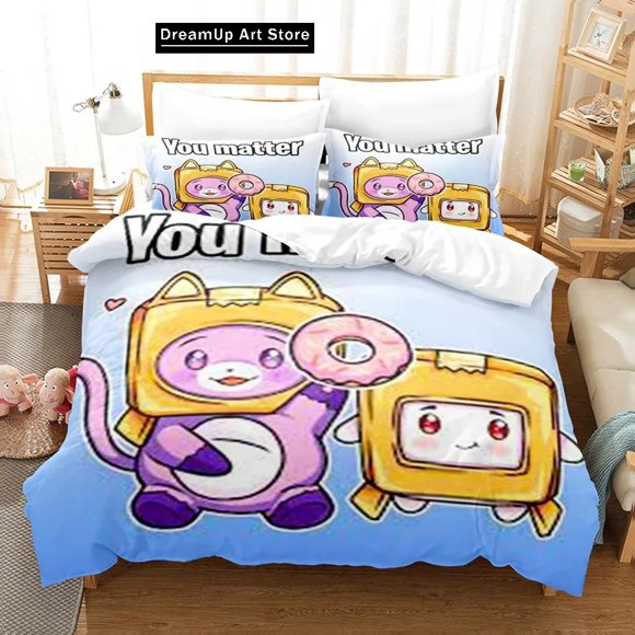 Lanky-box Foxy Boxy Bedding Set Boys Girls Duvet Cover Pillowcase Bed Adult Bedroom