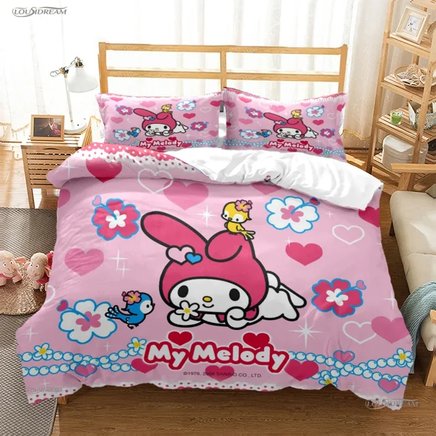 My Meloday Cartoon Cute All Season Duvet Cover Comforter Bedding Sets Soft Quilt Cover and Pillowcases Single/Double/Queen/ Bed Sheets