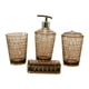 thumbnail image 5 of 4x Portacepillos de Dientes Dispensador de Loción, Premium, Organizador, Juego de Accesorios de Baño Vaso de Enjuague Bucal para Decoración de Baño de marrón, 5 of 5