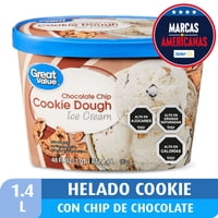 Helado Cookie Dough Con Chip De Chocolate Pote 1,4 L Great Value