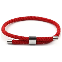Genérico - Pulsera Cordón Rojo Con Acero Ajustable