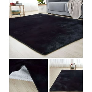 Teng Fei - Alfombra Grande Suave 180 X 200 Cm Primera Calidad Negro