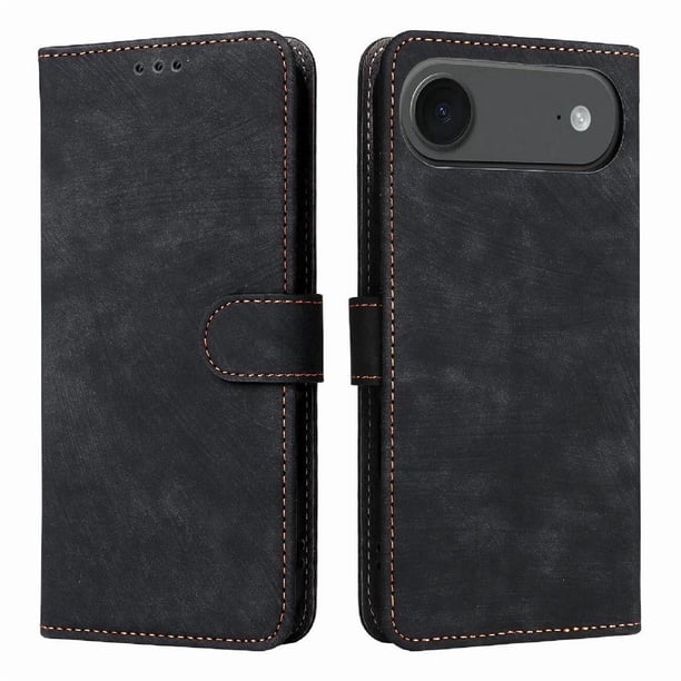 Funda Billetera para iPhone Air con Soporte - Cartera de Cuero con Ranuras Negro