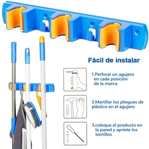 Rack Organizador Escobas Aileda Colgador De Escobas Soporte Escobas Color Azul