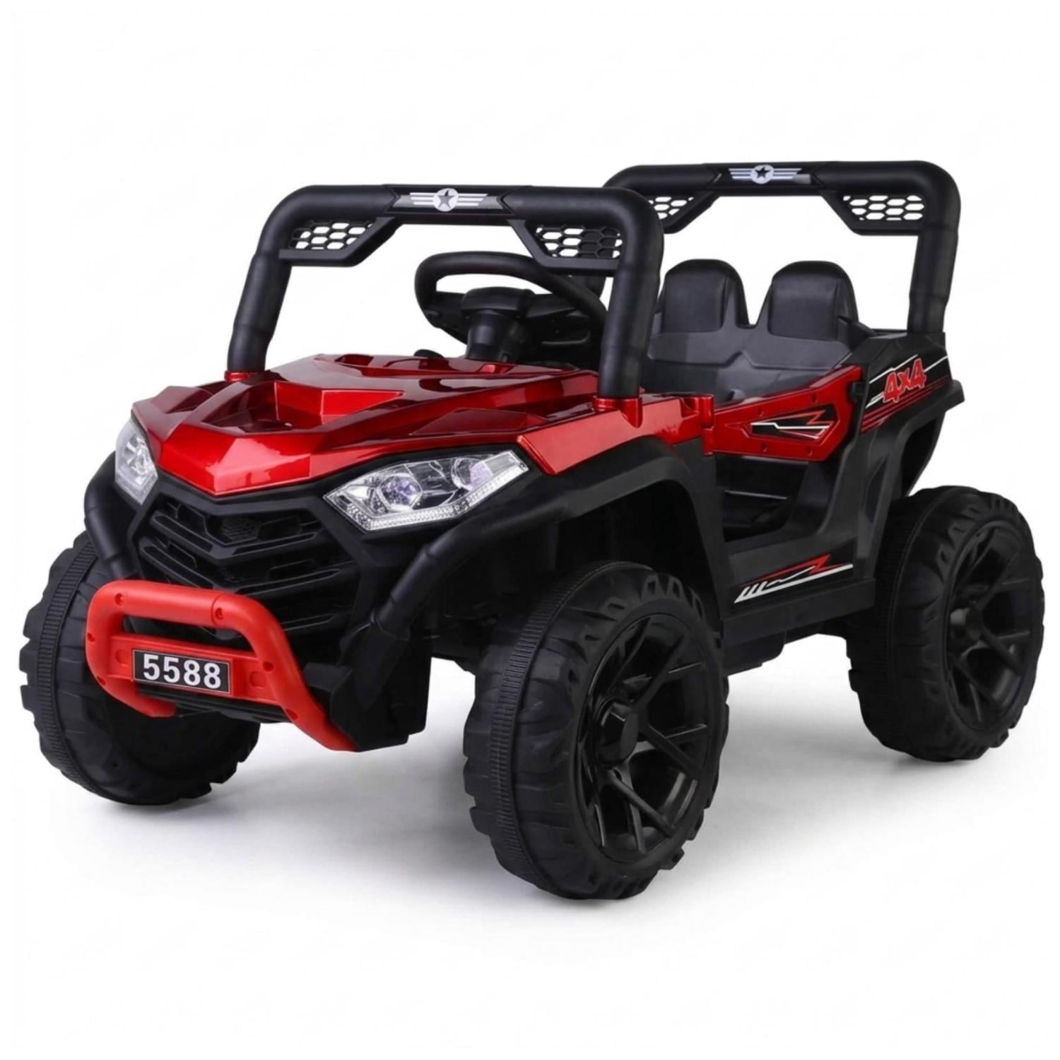 Genérico - Auto Eléctrico Infantil 4x4 Rojo Horneado Tipo Jeep Con Control