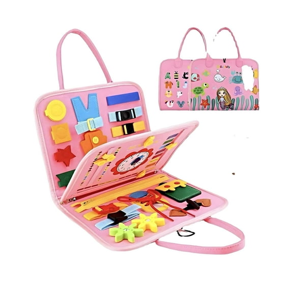 Tablero Sensoriales Interactivo Montessori Juego Educativo Rosa