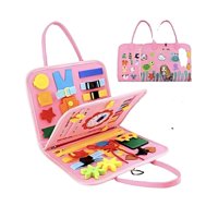 Bebesuni - Tablero Sensoriales Interactivo Montessori Juego Educativo Rosa