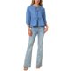 thumbnail image 2 of INSPIRE CHIC Blusas de Mezclilla para Mujer con Lazo Frontal, Mangas Abullonadas, Volante en el Bajo, Blusa Peplum, Camisas de Jean 2XL Azul Claro, 2 of 6