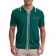 thumbnail image 5 of INSPIRE CHIC Camisa de Punto para Hombre de Regreso a Clases con Botones, Manga Corta, Ligera, Casual, Verano, Polo de Punto, Talla L, Verde, 5 of 6