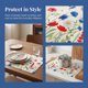 thumbnail image 4 of REGALWOVEN Juego de 6 Manteles Individuales de Estilo Rústico para Decoración de Mesa de Comedor Interior y Exterior Lavables Mantel de Cocina Limpiar con Paño Flores D 18*12in, 4 of 5