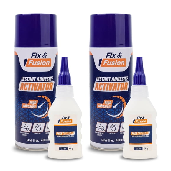 Super Glue FIX & FUSION Ca (100 ml) con spray activador (400 ml)