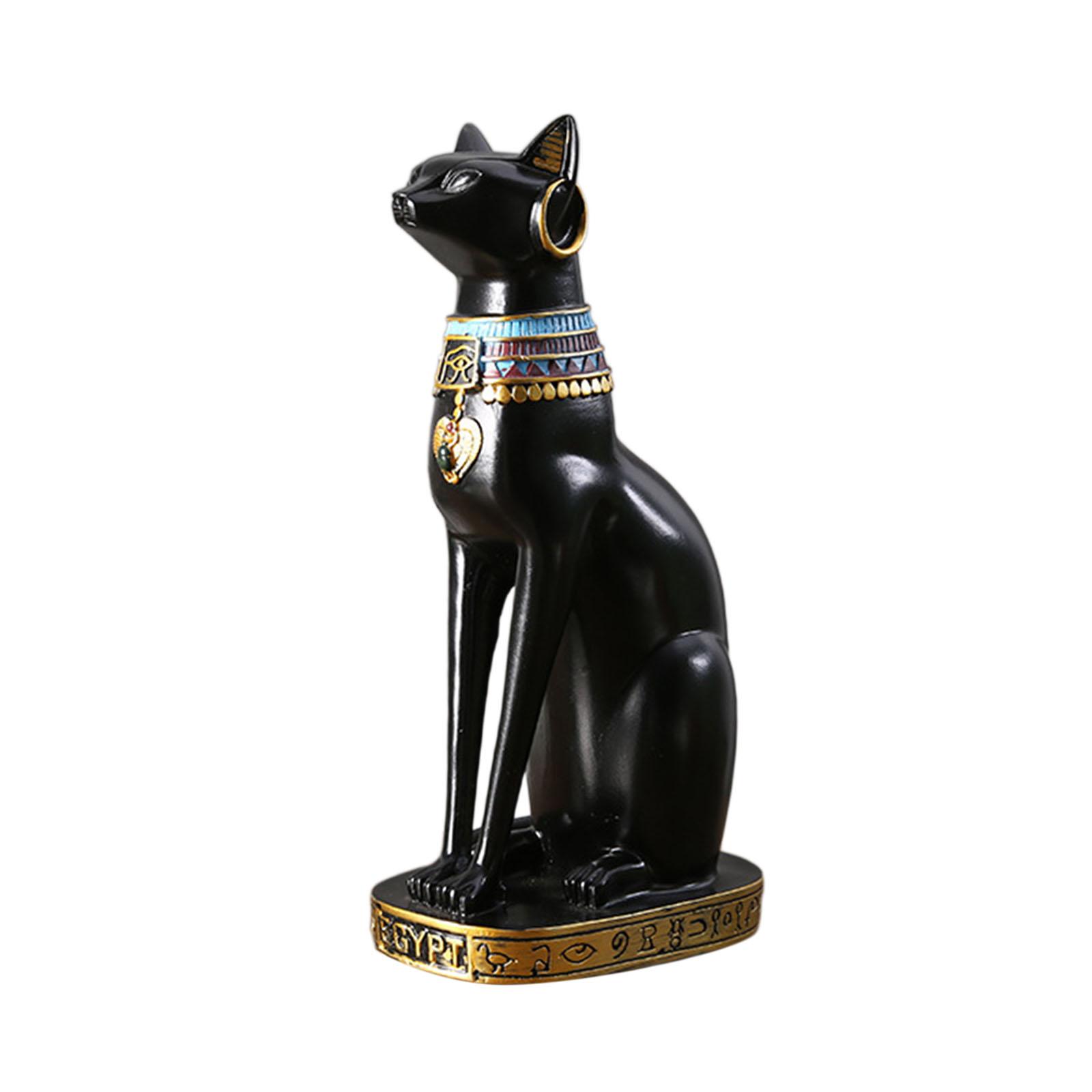 Bothyi - Estatua De La Diosa Del Gato Bastet, Animal Negro Para Dormitorio, Sala De Estar, Escritorio, 10,5X16X30,5Cm