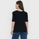 thumbnail image 2 of Polera Mujer M/C Rib Vuelos Color Negro Corona, 2 of 5