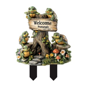 Bothyi - Estaca De Jardín De Tortuga 2D, Artesanía Artística, Letrero Creativo Para Jardín Exterior, Estilo A