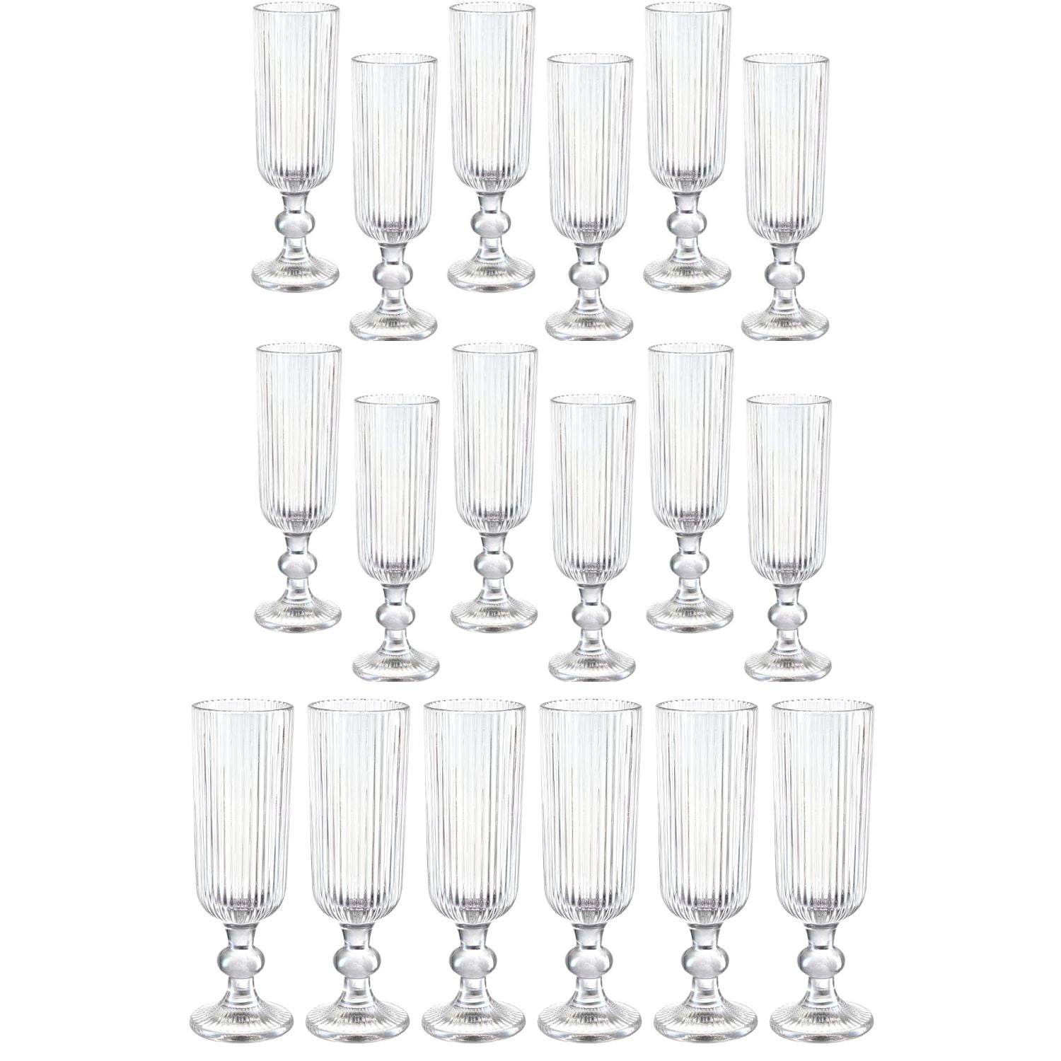 Set 18 Copas Flute Talladas 160ml Lisa Allegra De Vidrio