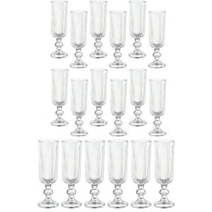 Set 18 Copas Flute Talladas 160Ml Lisa Allegra De Vidrio