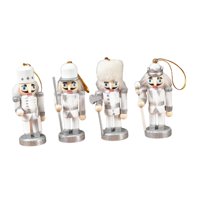 Magideal - Adorno Para De Navidad, Minifigura De Dibujos Animados, 10 Cm, Adornos Colgantes, Adorno De Cascanueces Navideño Para Decoración De Cumpleaños Plata Blanca