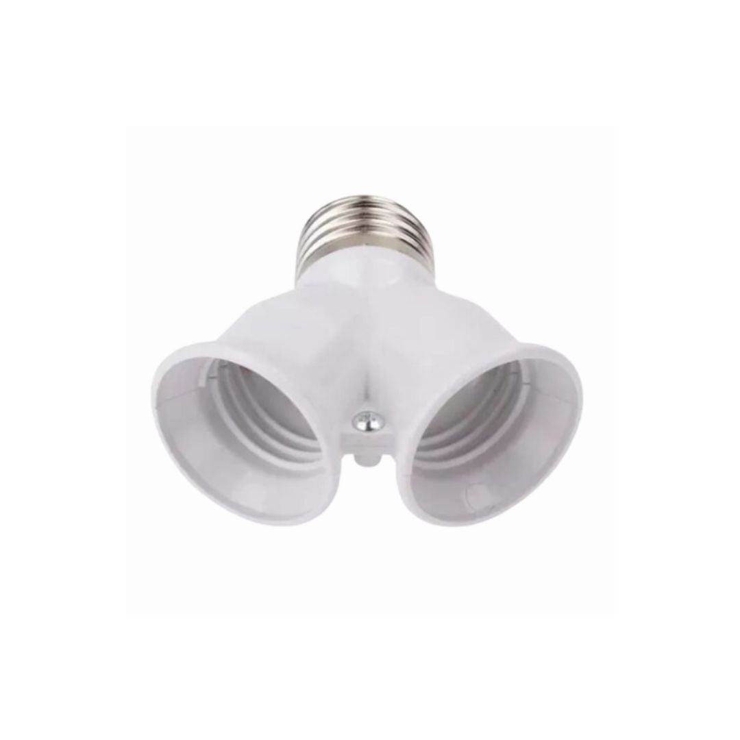 Electricastore - Soquete Doble 2 Conexiones Ampolletas Rosca E27