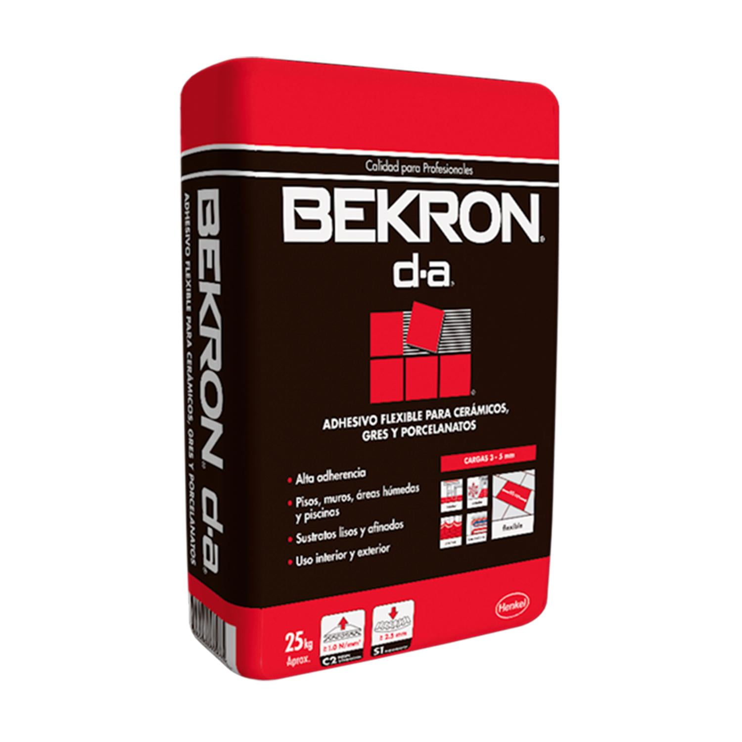 Bekron Bemezcla - Bekron Da - Adhesivo Cerámico, 25kg Doble Acción