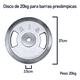 thumbnail image 2 of Disco Preolímpico 20kg Cromado Pesas Profesional Con Agarres, 2 of 6