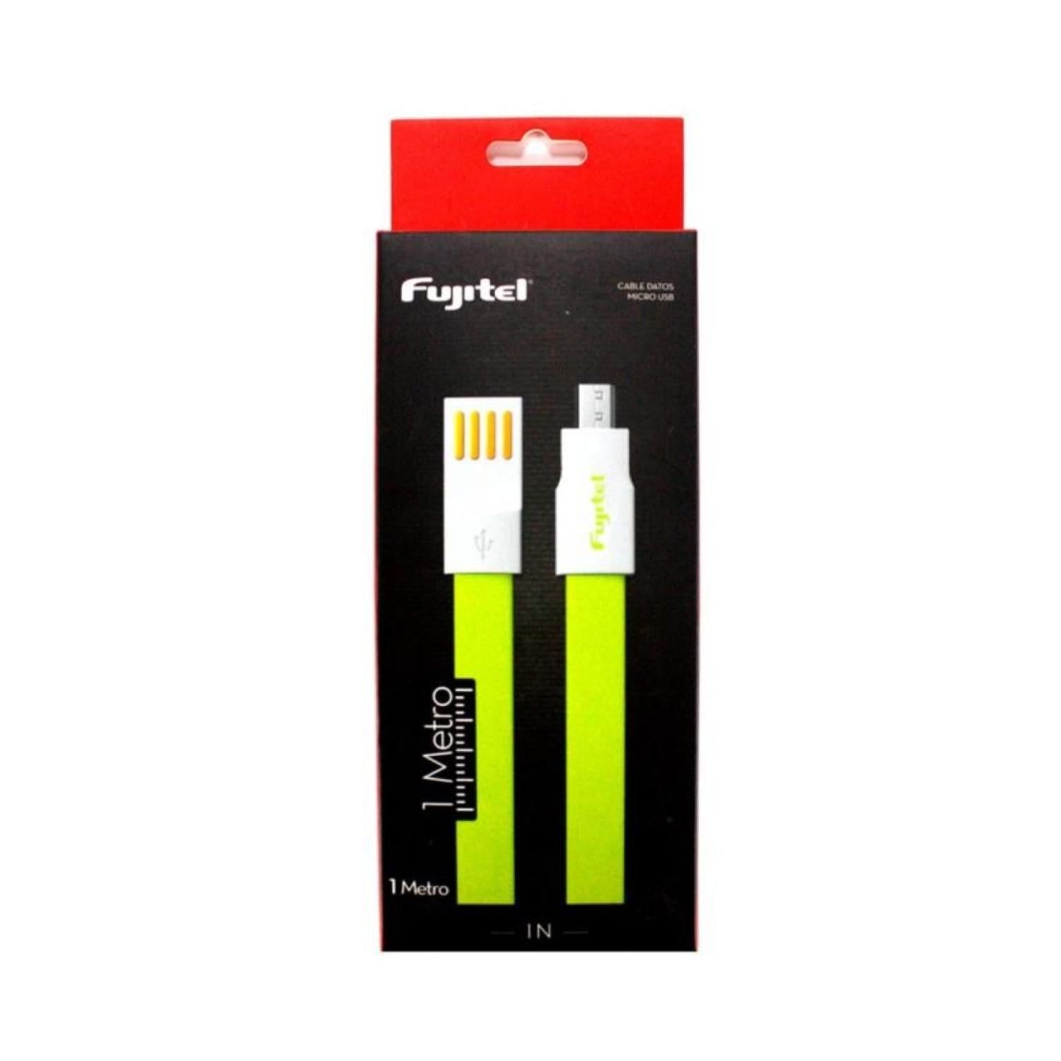Cable Usb A Micro Usb - 1mt Plano Imantado Verde Fujitel