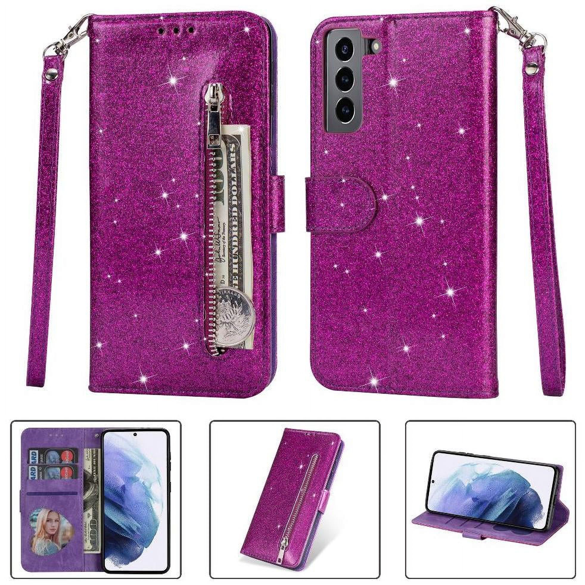Funda Para Foxdock Elegante Funda Samsung Galaxy S22 Plus 5G Glitter Con Cremallera-Ideal Para El Uso Diario