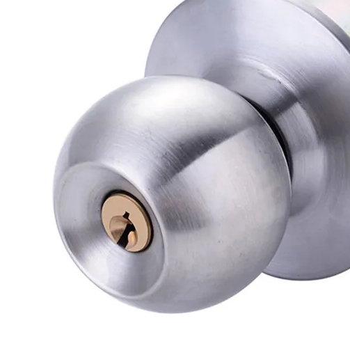 Genérico - Pomo Chapa Cerradura Con Llave Dormitorio Baño Bodegas Color Plateado