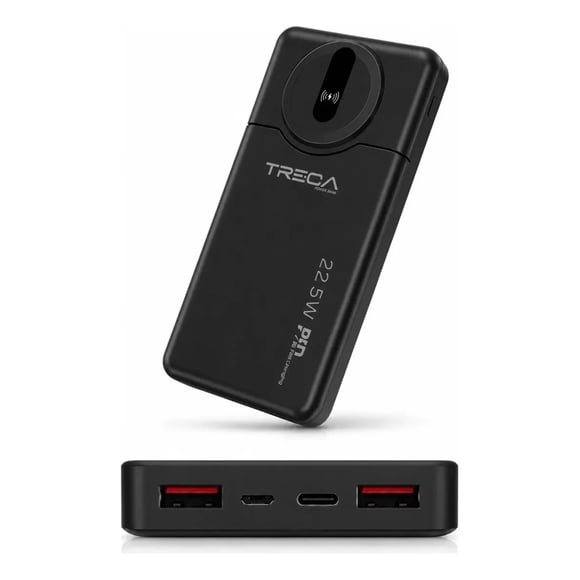 Powerbank Carga Rápida 10000mah 22.5w Puertos USB-A USB-C y Micro-V8