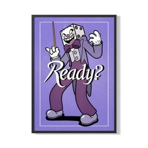 Creango - Cuadro Poster Enmarcado Cuphead Diseño 3 Decorativo