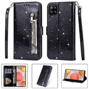 Funda Para Foxdock Elegante Funda Samsung Galaxy A42 5G Glitter Con Cremallera-Ideal Para El Uso Diario
