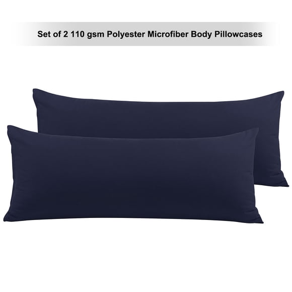 REGALWOVEN Juego de 2 fundas para almohadas corporales con cremallera para almohadas corporales, Queen Azul Marino