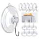 thumbnail image 1 of Ganchos con ventosa Hangerspace de PVC transparente con metal, paquete de 12, 1 of 7