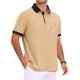 thumbnail image 4 of INSPIRE CHIC Camisas de Polo de Golf de Verano para Hombre con Cuello en Contraste y Bolsillo de Manga Corta 2XL Caqui, 4 of 6